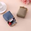 PU-Leder Mini-Kosmetiktasche Modisch Elegant Münz-Lippstifttasche Kopfhörer-Schlüssel-Geldbörse Einfarbig Einfach Tragbar Kosmetiktasche