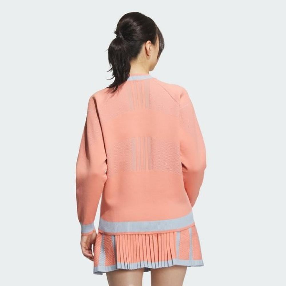 Adidas Golf 2023 Fw Women Golf Prime Knit Crewneck Long Sleeve Pullover Sweater Hz6038