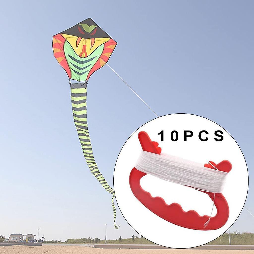 10Pack D Shape Kite Spool Handle with Line 30meters Kite String Winder Tool