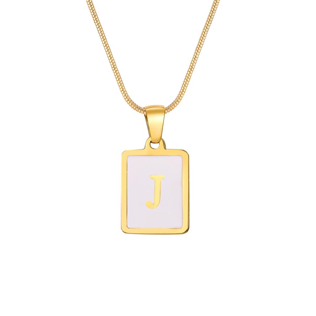 Letter Necklace Stainless Steel Square Card Pendant Necklace Multifuntional Chain Necklaces Suitable for Daily and Party