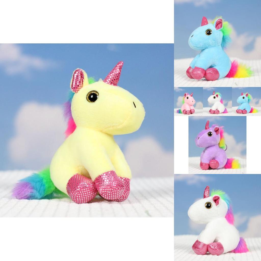 Adorabile Portachiavi Peluche Unicorno Colorato e Ciondolo per Zaino per Bambini