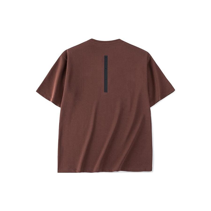 Anta Training Series Logo Letter Round Neck Loose Short Sleeve T-Shirt Men Tops Ginger-Red 152327139-3