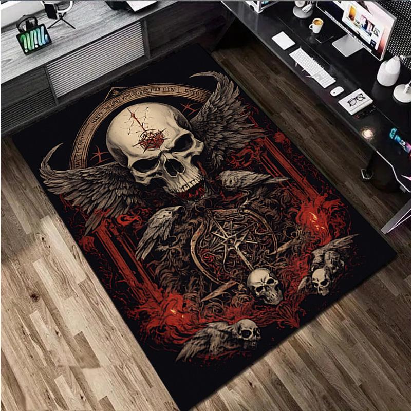 Skull Print Rug - home decoration Carpet For Living Room Bedroom Flooring Computer Chair Area Rug