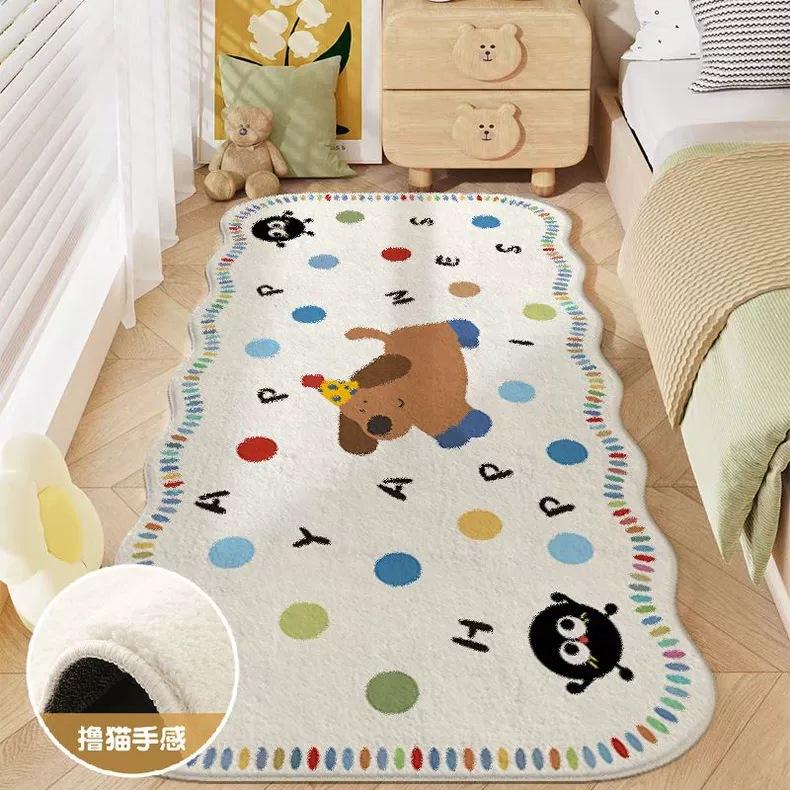 Puppy Imitation Cashmere Carpet Living Room Bedroom Bedside Bay Window Carpet Dirt-Resistant And Easy To Take Care Of Autumn And Winter Floor Mat
