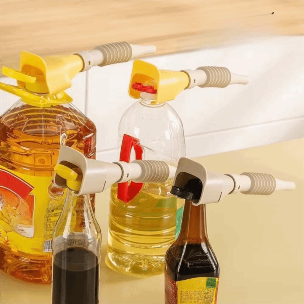 2PCS Wide-mouth Extendable Kitchen Funnel Telescopic Hose Sauce Dispensing Funnel Home