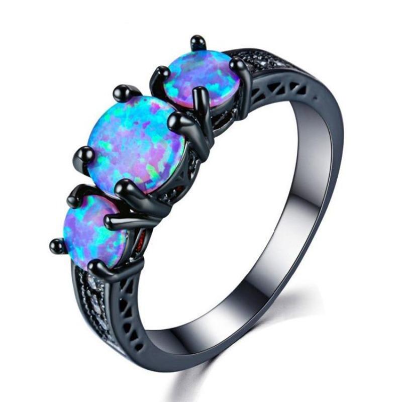 

Fashion Black Gold Blue Opal Ring Personality Fashion Ring Women S Jewelry no. 11