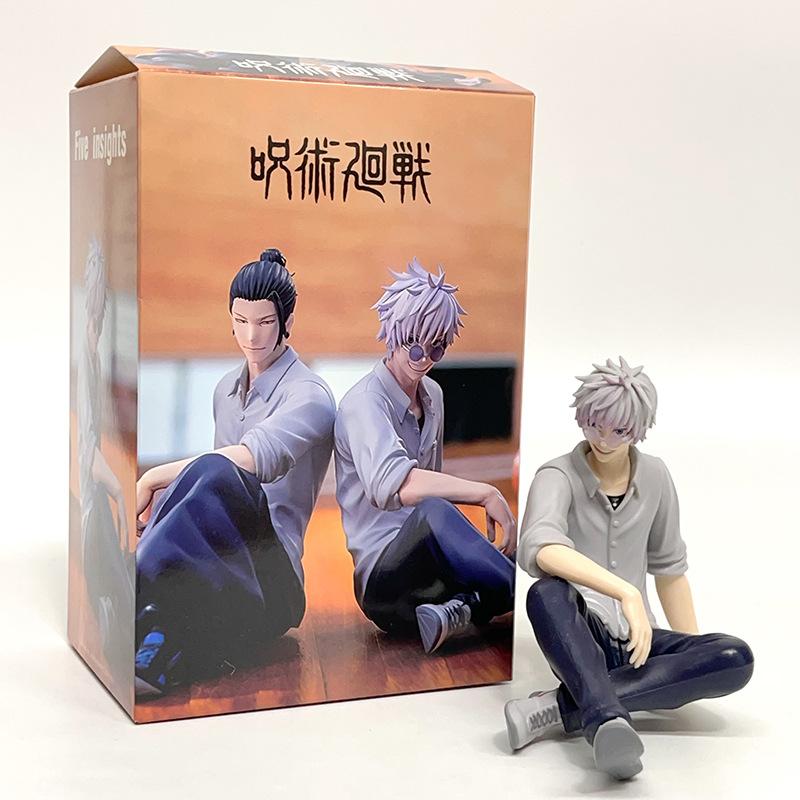 FiguresJujutsu Kaisen Satoru Gojo Geto Suguru Sitting Gift Look Up Sitting Posture Toji Figures PVC Anime Model Collection Toys