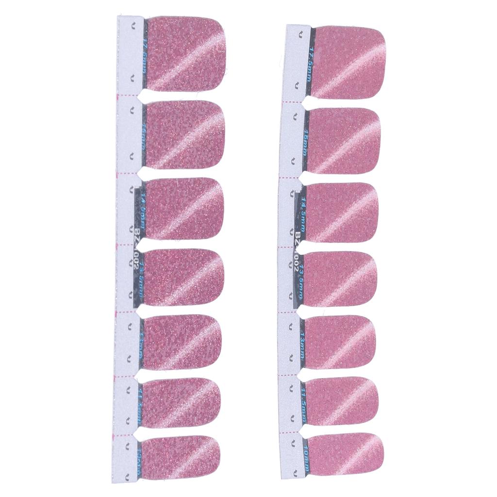 14pcs SelfAdhesive Nail Sticker DIY Glitter Fashionable Nail Polish Strip Full Wraps Decal(02 )