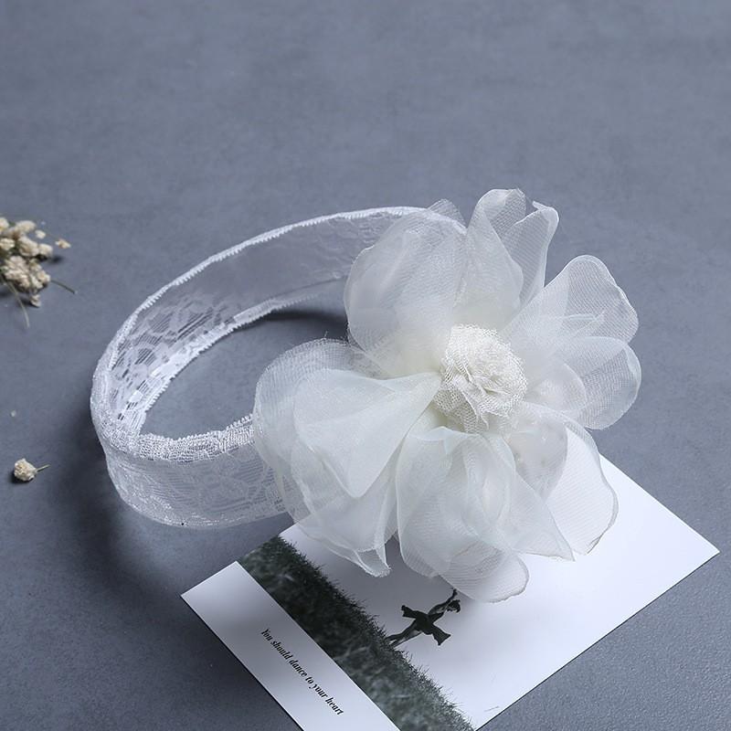 Dětská síťovaná krajková květinová čelenka pokrývka hlavy dívčí párty narozeninové šaty doplňky