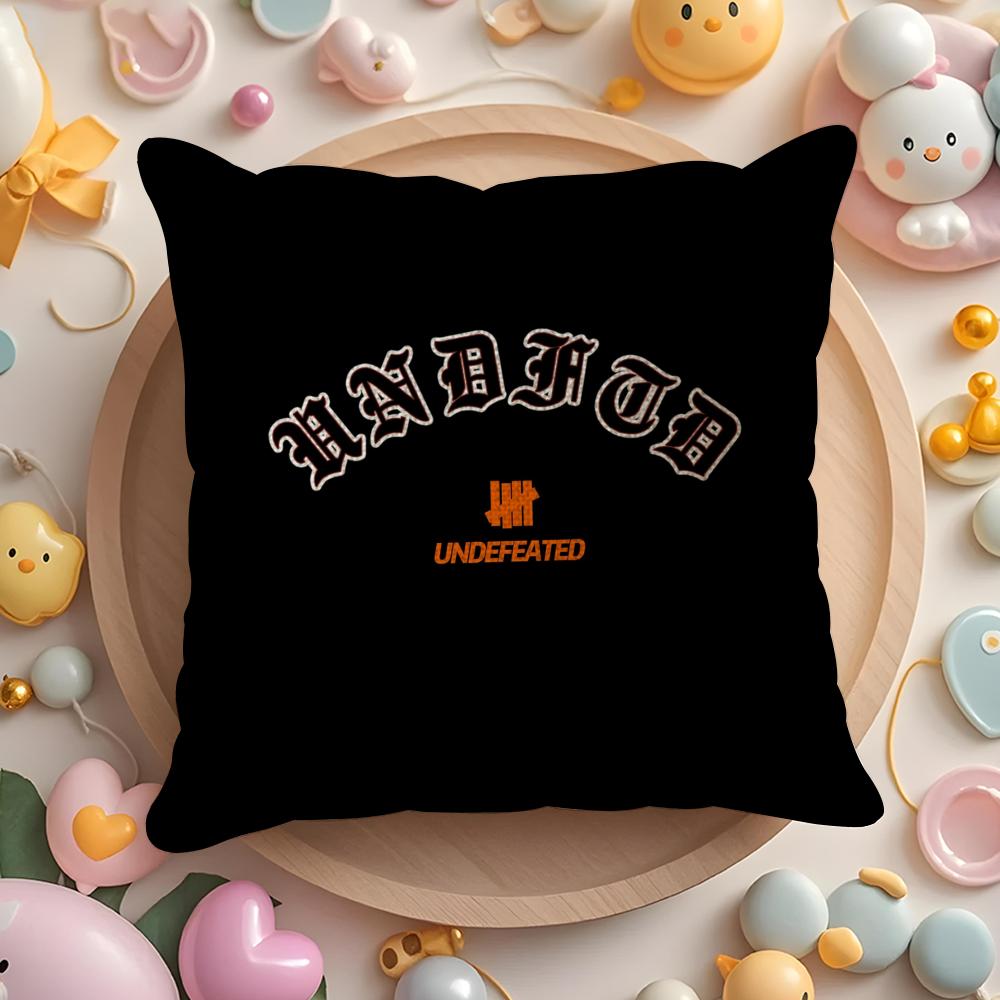 U-Undefeated Trend Cushion Cover Natural Linen Organic Fabric Double-Sided Printing Sofa Home Decor Gift Pillow Case