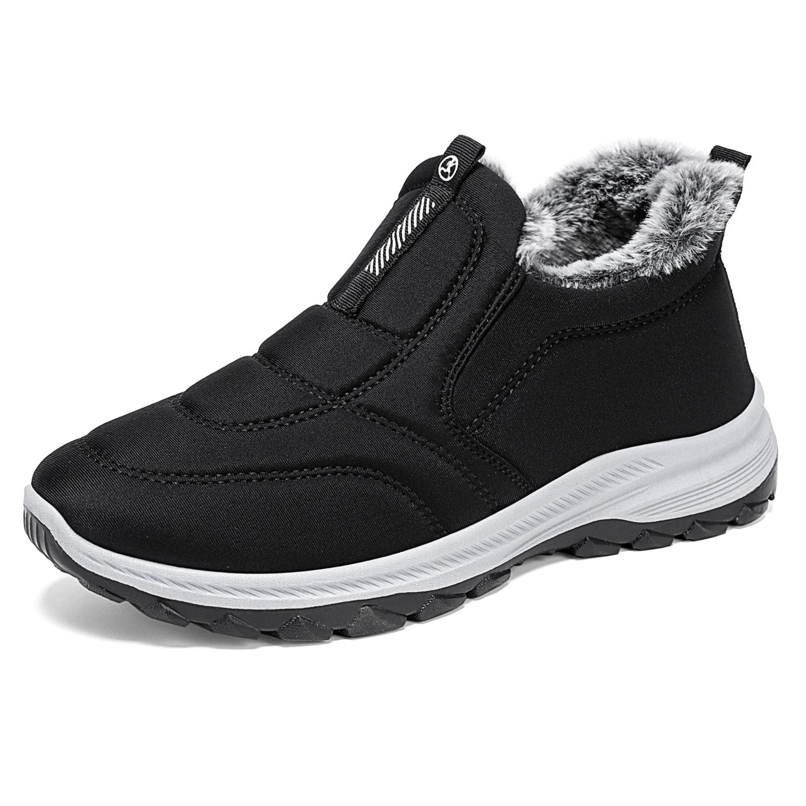 

Autumn and winter cotton shoes, women s boots, warm and comfortable, with thick fleece and mother s shoes 36 чорний