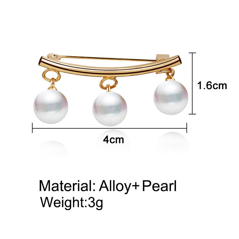 Women Fashion Alloy Pearl Beads Brooch Jewelry Accessories for Scarf Shawl Dress