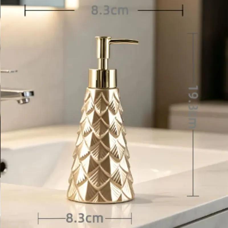 300ml soap dispenser light gold lotion bottle press type hand sanitizer, shampoo shower gel sub bottle shampoo dispenser