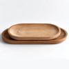 Tea Tray Serving Table Plate Snacks Food Storage Dish for Fruit Dishes Saucer Dessert Bamboo