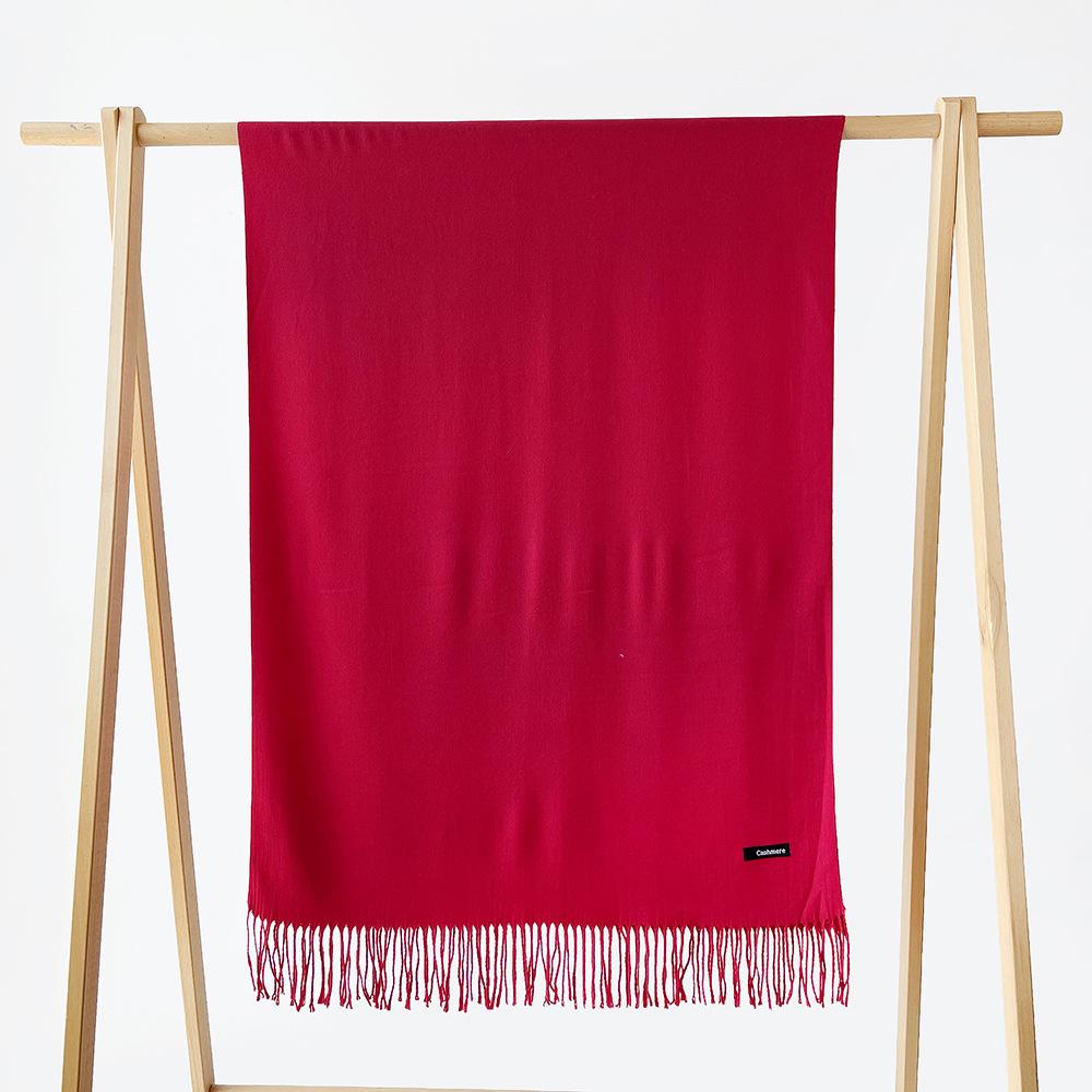 Autumn and winter scarf women's monochrome sheep sticky imitation cashmere scarf warm shawl versatile fringed scarf shawl