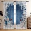 Christmas Snowman Pine Curtains   Pole Bag Curtains   Bedroom and Living Room Decoration   Home Decoration   Christmas Decoration
