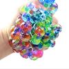 (H0915)Rainbow Mesh Ball Stress Glowing Squeeze Grape Toys Anxiety Relief  Stress Ball
