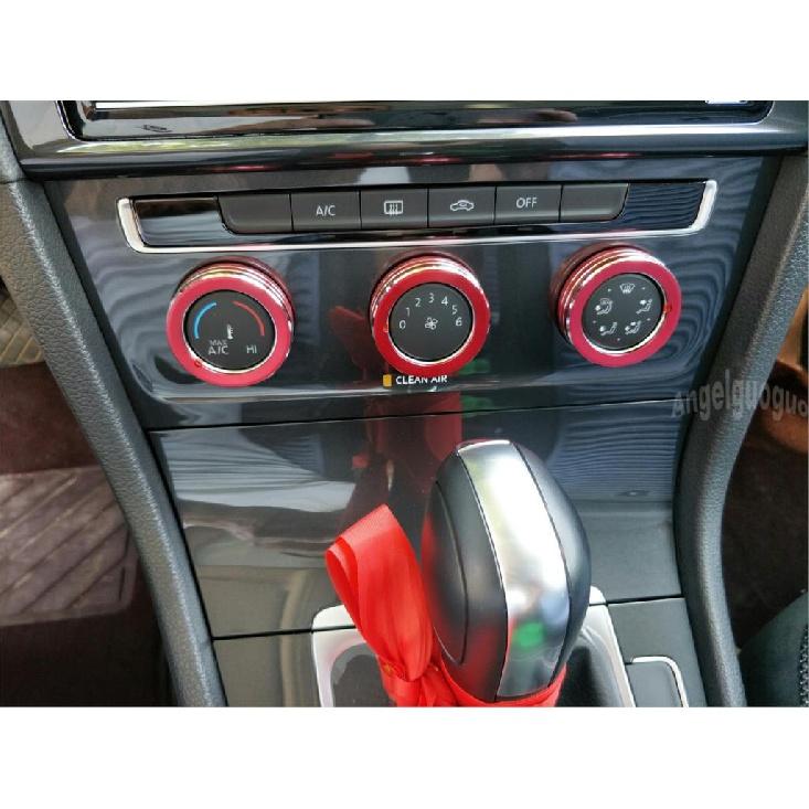 For Volkswagen Golf 7 MK7 2014- T-Roc Aluminum Alloy Air Conditioning Knob Cover Control Switch Decoration Ring Car