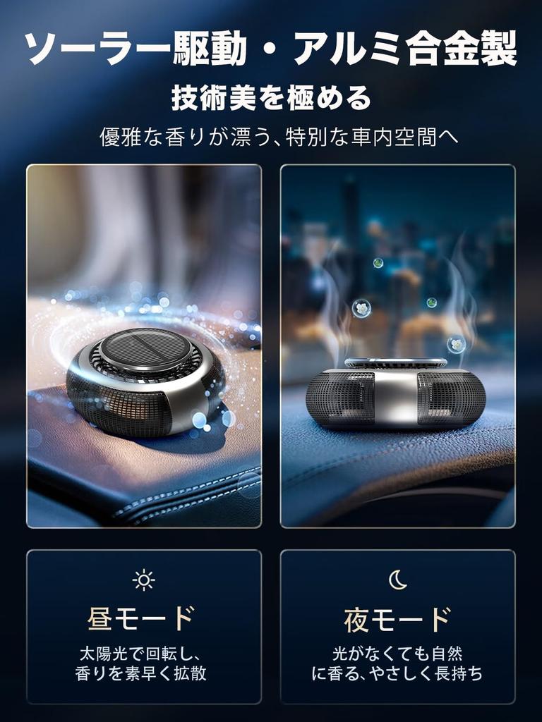 FLIRVA F22 Car Freshener 01 Car , Premium Car Supplies, Aluminum Alloy, Solar Rotation,