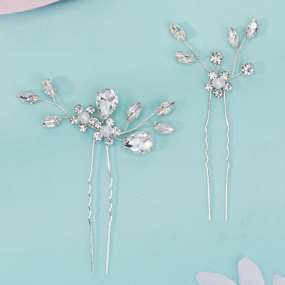 Handmade Forest Plum Blossom Rhinestone Hair Pin Bridal Wedding Dress Versatile Headpiece