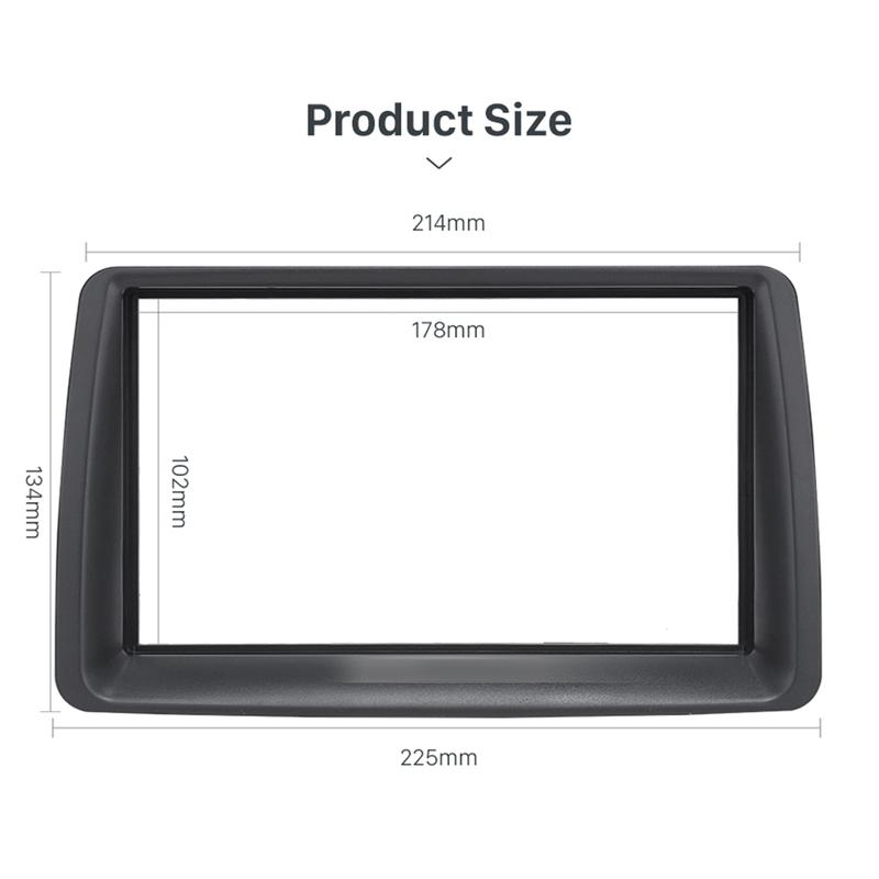 A82E-7 Inch 2 Din Car Stereo Radio Fascia Audio MP5 Installation Dash Adapter Frame Panel For 2003-2012 FIAT PANDA