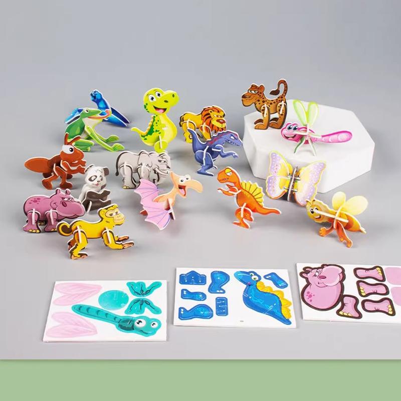 50 Pcs/Bag 3D Animals Foam Puzzle Educational Toys For Kids Birthday Party Favor Guest Gift Classroom Rewards Goodie Fillers