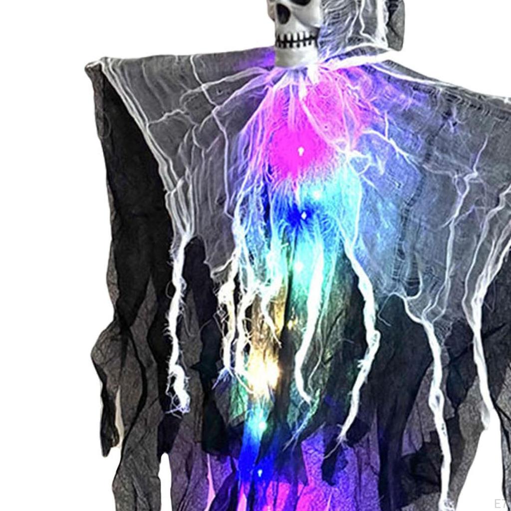 Halloween Hanging Creepy Backyard Decoration with Lighting Horror Skeleton for Porch Yard