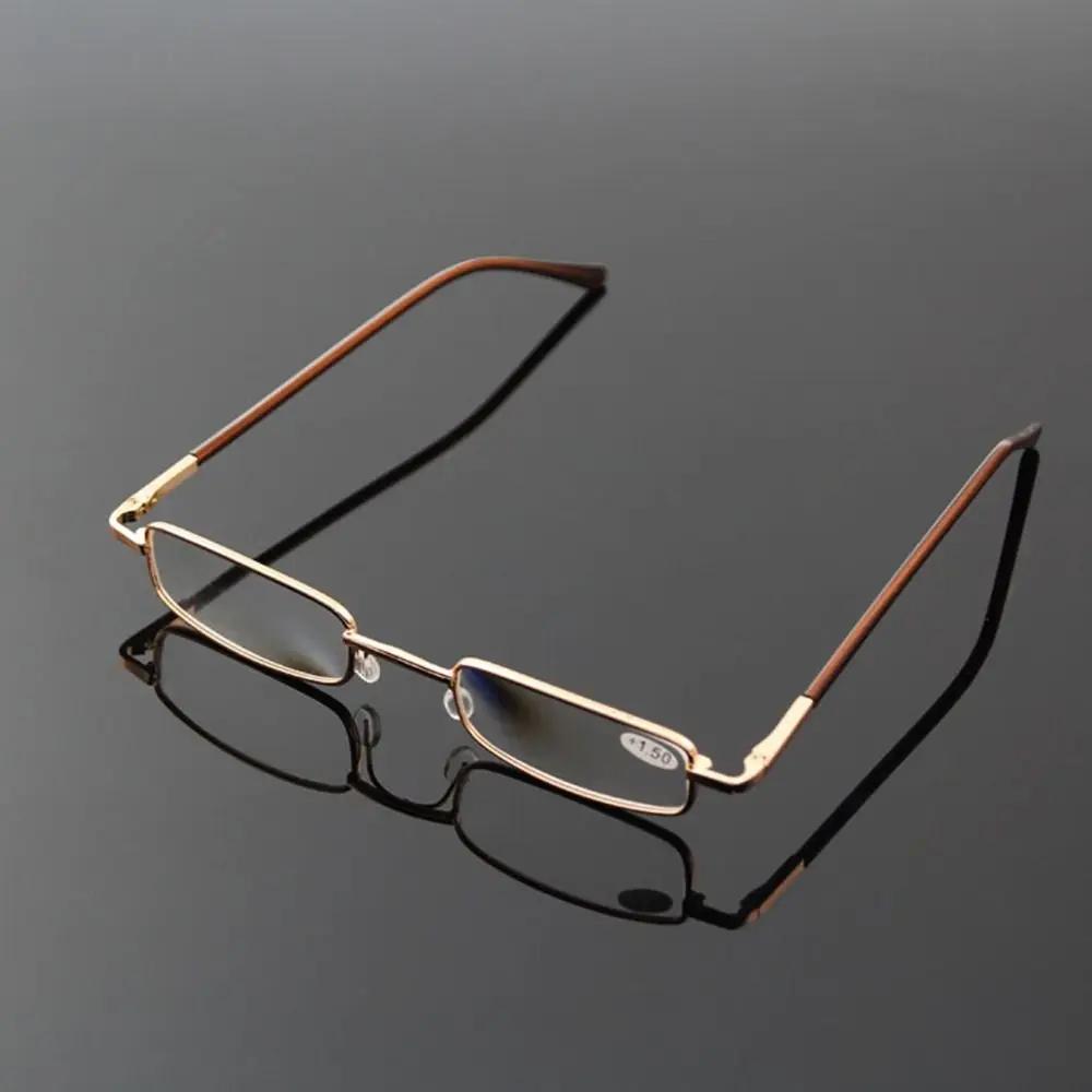 Vintage Eye Protection Reading Glasses Ultralight Metal Presbyopic Eyewear Square Hyperopia Eyeglasses for Men Women +1.0 +4.0