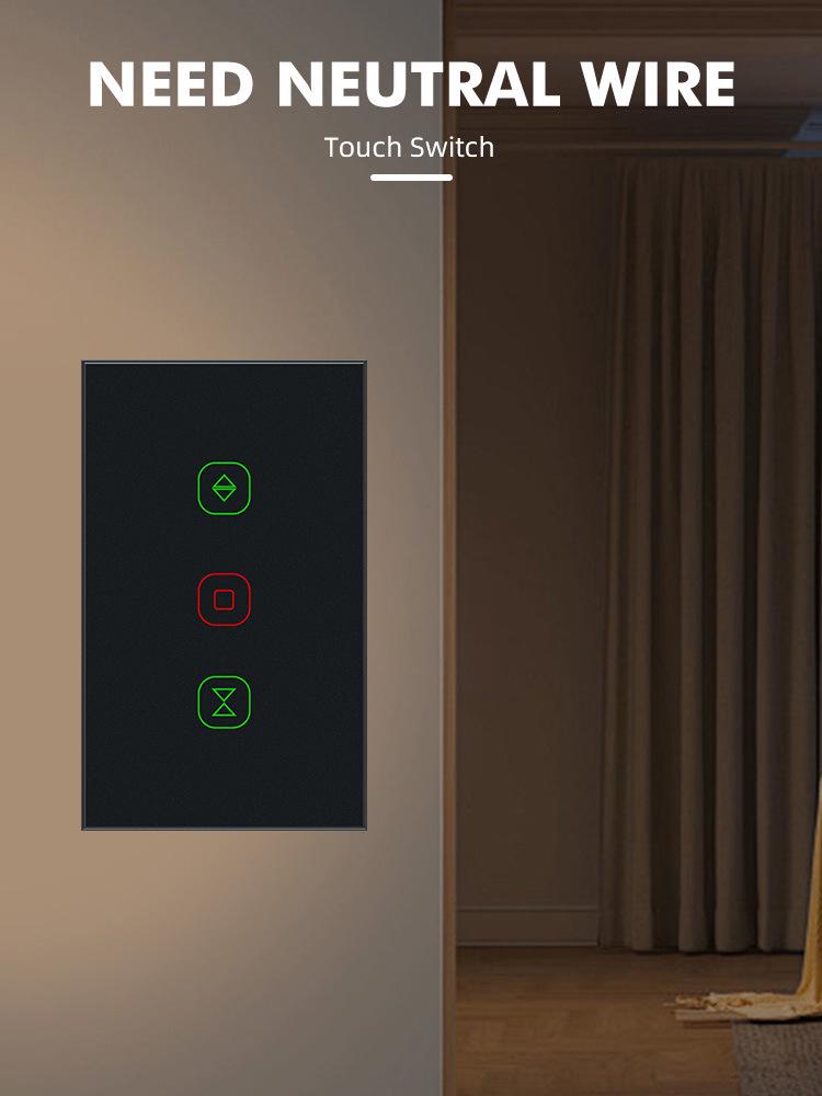 Zigbee Smart Touch Curtain Switch with Alexa Voice Control and Tuya Integration