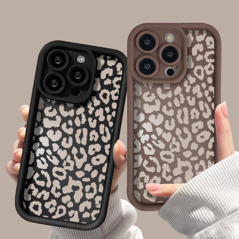 Full screen white leopard print for iPhone17ProMax mobile phone case 14 Apple 13Pro matte 12/15 premium
