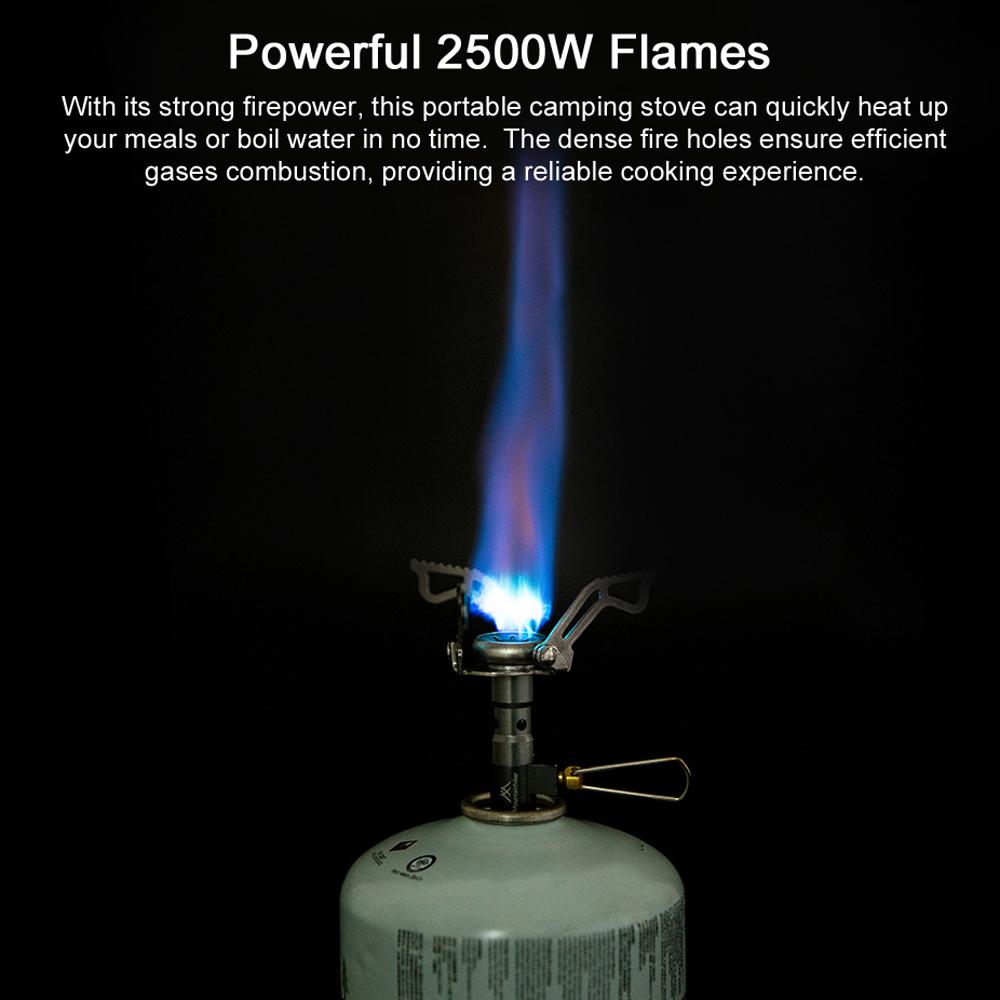 Sobă de camping portabilă Arzător cu gaze pentru rucsac Cap pliabil pentru sobă de tabără 2500W pentru gătit în aer liber