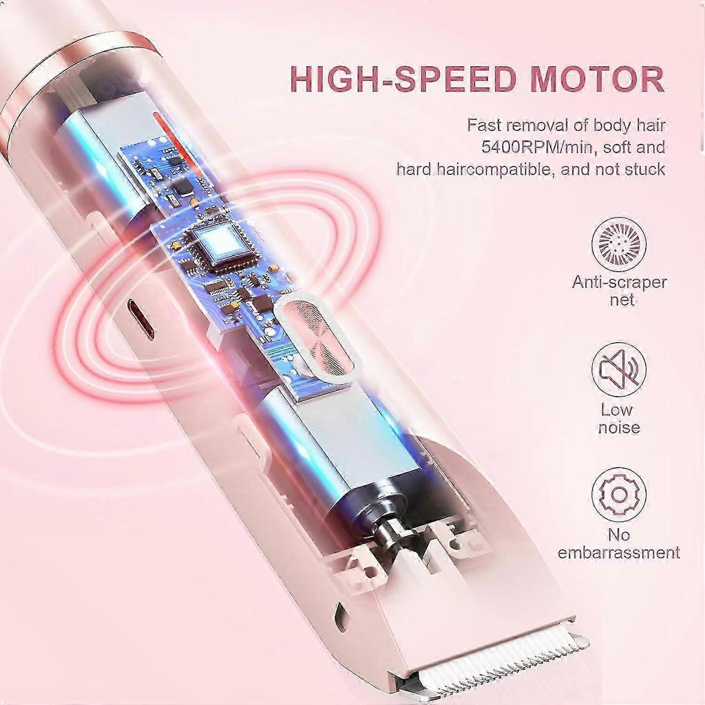 25-26 Dermave Bikini-Rasierer, Doppelkopf-Rasierer für Frauen, 2-in-1 Nass-Trocken Elektrischer Bikini-Trimmer für Frauen, Rosa
