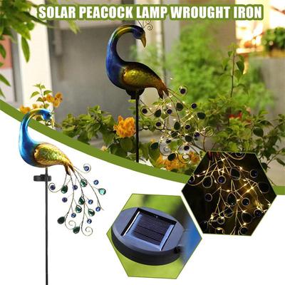 Solar Powered LED Lawn Light Peacock Waterproof Fairy Garden Decor Lamp for Pavilion Yard Landscape Garden Lawn Lights