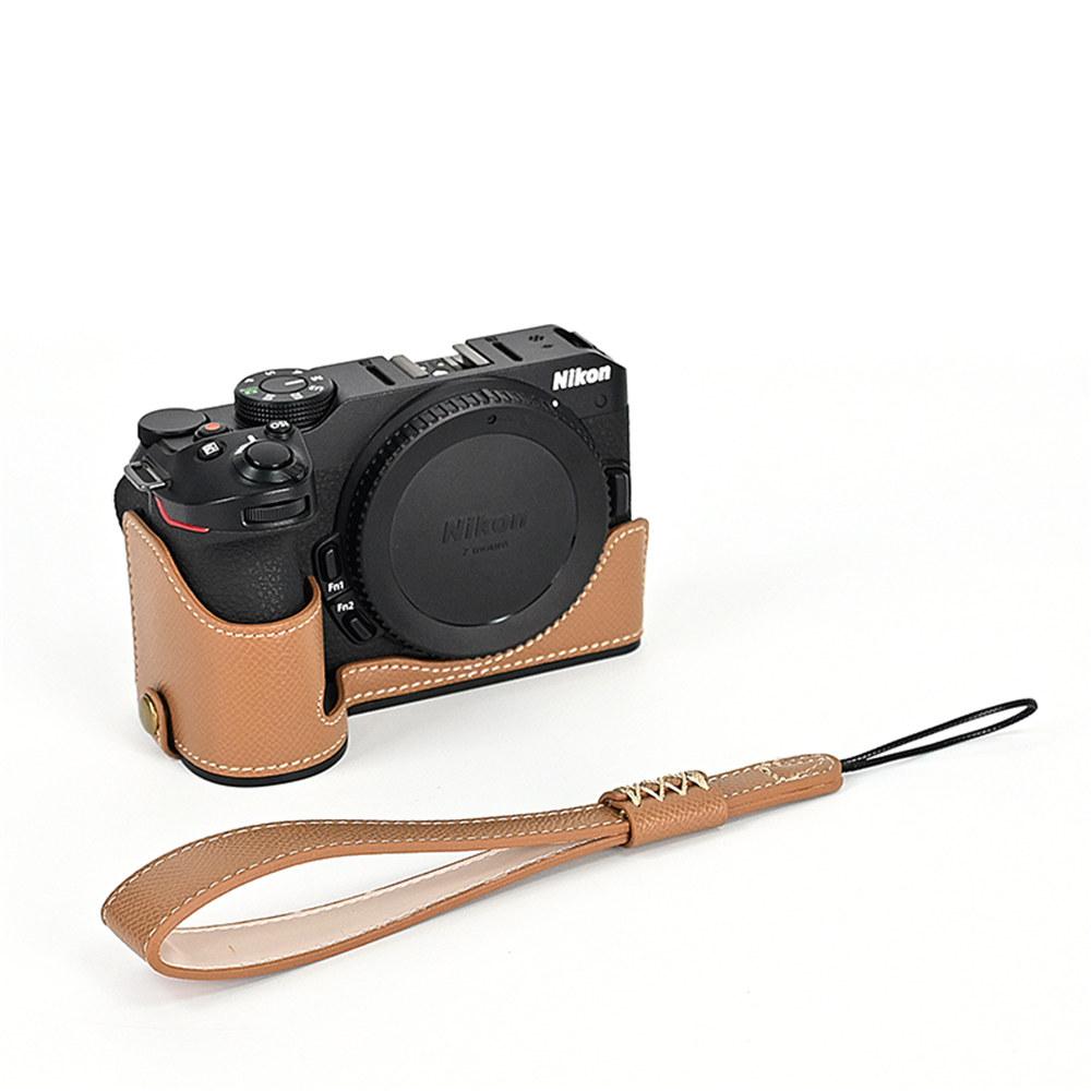 Z50 Handabdruck PU Leder Kamera Halbkörpergehäuse für Nikon Z50 Z30 Batterieöffnung Bodenabdeckung mit Handschlaufe