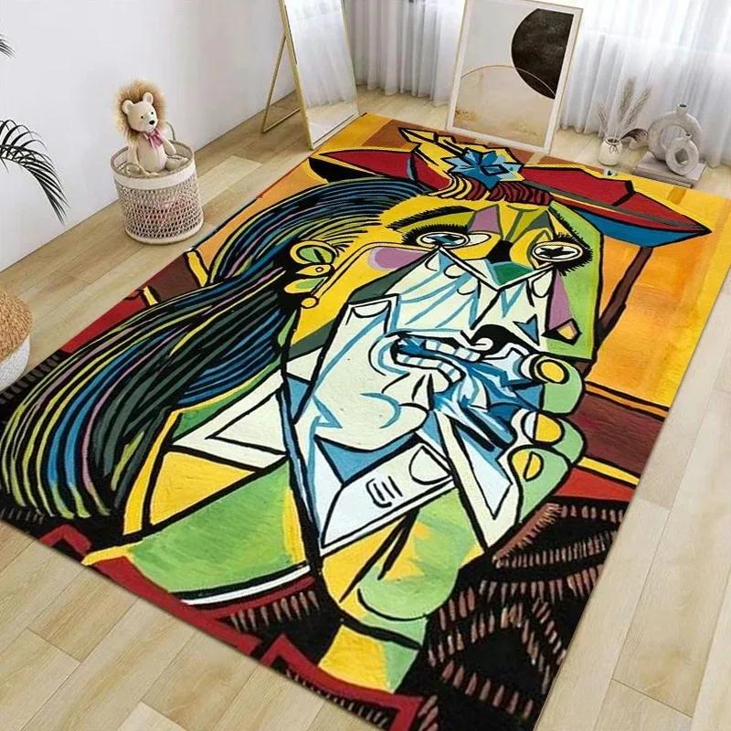 Picasso Abstract Style Painting Printed Carpet Fashion Non-slip Rug Living Room Bedroom Bathroom Kitchen Door Mat Decor Gift