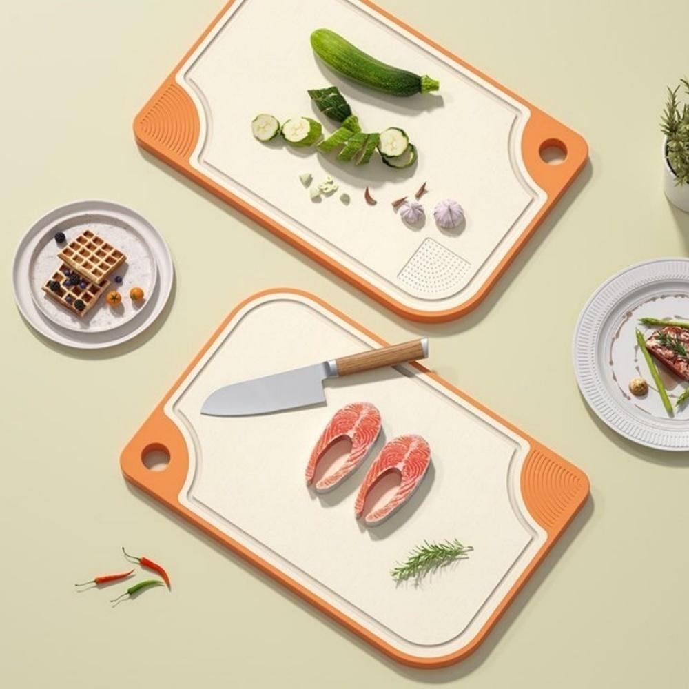 Oboustranná antibakteriální krájecí deska ze pšeničné slámy Domácí kuchyň Proti plísni Protiskluzová Plastová Multifunkční Lepicí deska