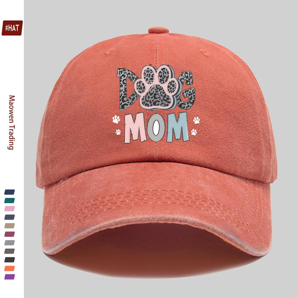 Pc DOG MOM Paw Print Baseball Cap for Women  Men  Adjustable Trucker Hat with Buckle Closure Lightweight Suitable for Outd