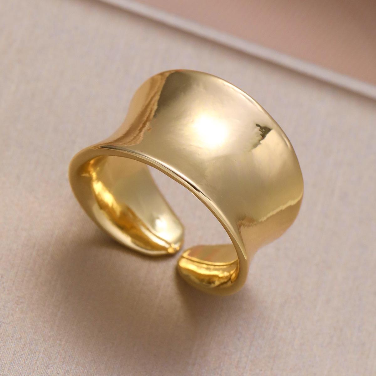

17KM Модный золотой цвет гладкие геометрические открытые кольца набор для женщин преувеличенные металлические нерегулярные толстые массивные кольца модные ювелирные подарки