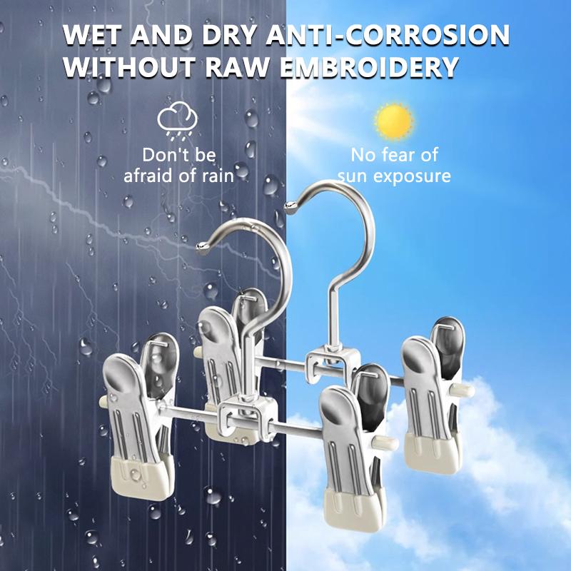 Stainless Steel Multi-Functional Hook Clip For Clothes Hangers And Wardrobes For Storing Trousers