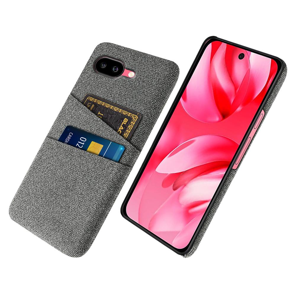 For Google Pixel 9a Case Cloth+Hard PC Phone Cover with Dual Card Slots