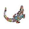 Alloy Brooch Sparkling Rhinestones Inlaid Animal Design Collar Pin Non-Fading Bright Drip Technology Clothing Pin Wedding Christmas Accessories