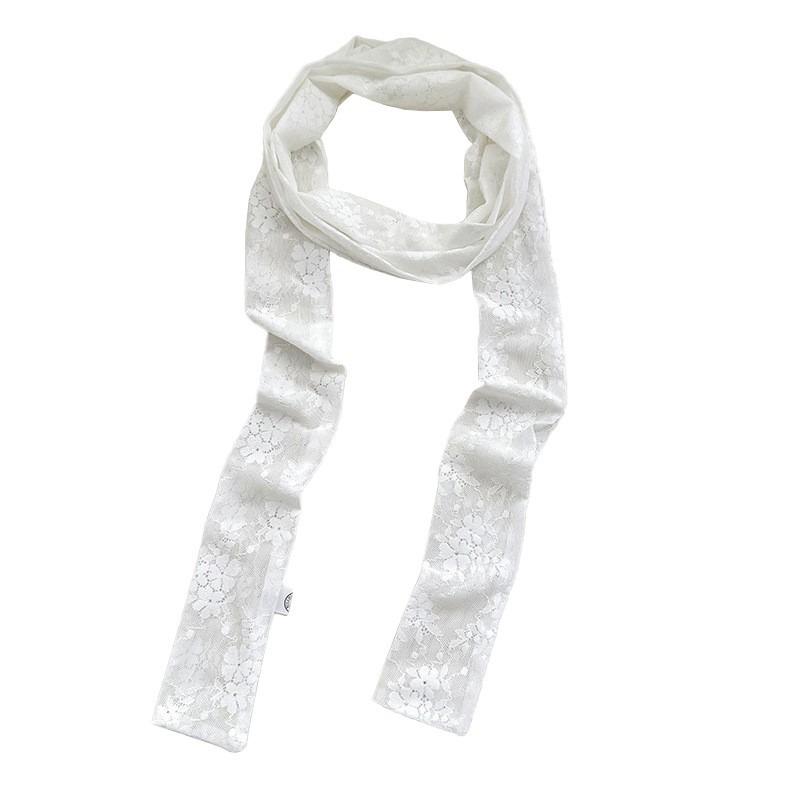 Long lace premium sense versatile double-layer elastic super long decorative scarf multi-functional strap headband waist