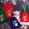 5pcs Green Blue Velvet Drawstring Pouch Cloth Xmas Gift Bags Red Christmas Velvet Bags  Candy