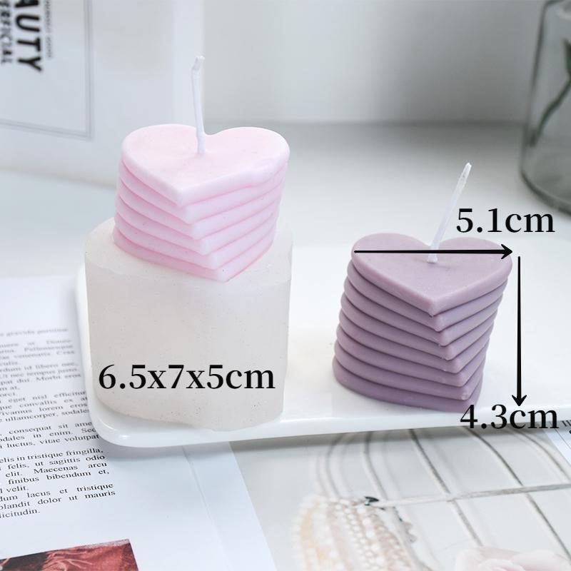 3D Rotating Love Candle Mold Stacking Heart-shaped Aromatic Candle Gypsum Process Resin Soap Cake Decoration Mold Handmade Molds