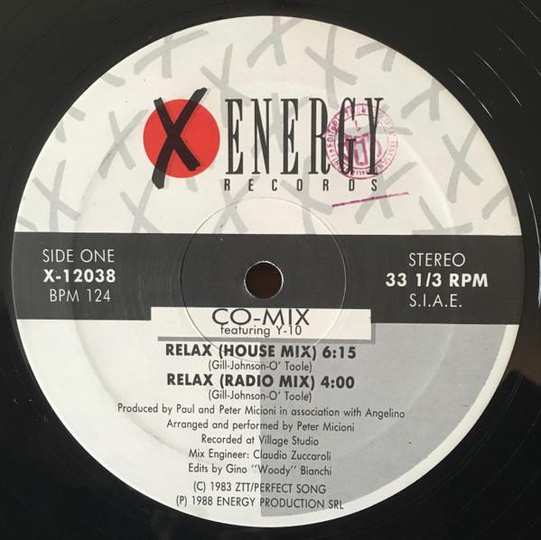 

12inch Record CO-MIX, Y-10 - Relax X12038 X-Energy Record 1988 Italy Dance & Electronica Used