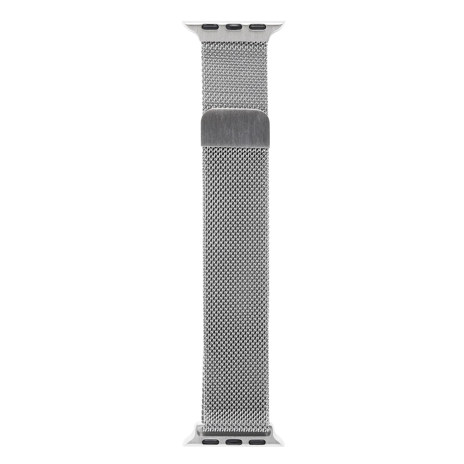 

Milanese Loop Strap for Apple Watch Ultra 49mm 10 42mm 46mm 9 8 7 45mm 41mm Metal Breathable Band for IWatch 6 5 4 3SE 44mm 40mm 38 40 41MM-S10 42MM срібний