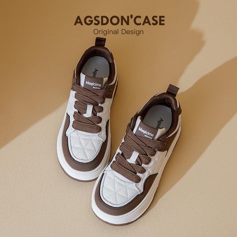 Augustine board shoes women's spring 2025 new thick-soled little white shoes show small feet, color matching and lightweight sports shoes tide