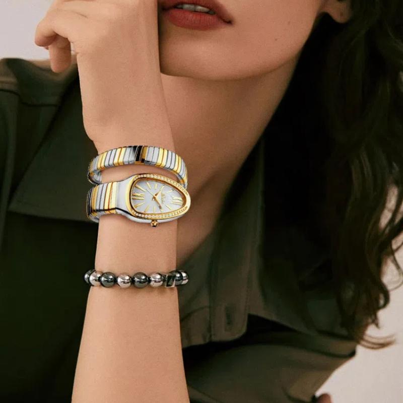 MISSFOX Damenuhren Einzigartiges Design Armband Stahl Diamant Luxus Damen Quarzuhr Wasserdichte Uhr Geschenke