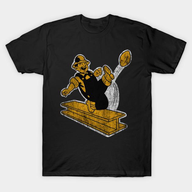 

Men Black Print T-shirt Pittsburgh-Steelers No-Cut Transfer Paper Print Cotton Tshirt XL чорний