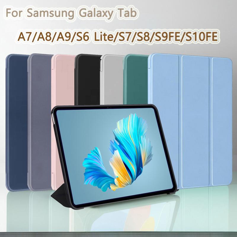 For Samsung Galaxy Tab A7 A8 A9 Plus S6 Lite S7 S8 S9 S10 FE 10.4 11 X200 X210 X110 T500 P610 P620 Magnetic Cover Silicone Case